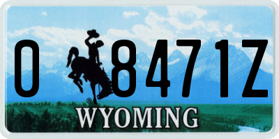 WY license plate 08471Z