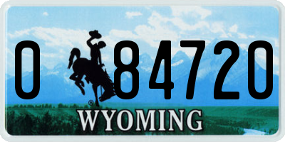 WY license plate 084720