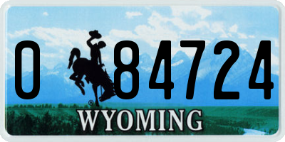 WY license plate 084724