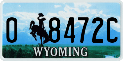 WY license plate 08472C
