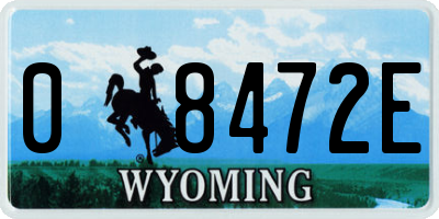 WY license plate 08472E