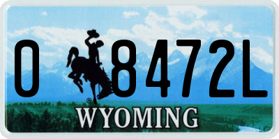 WY license plate 08472L