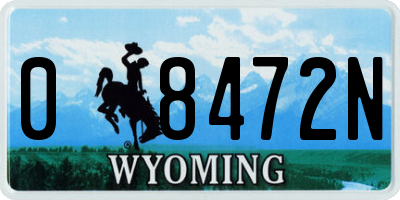 WY license plate 08472N