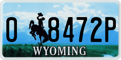 WY license plate 08472P