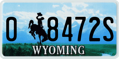 WY license plate 08472S