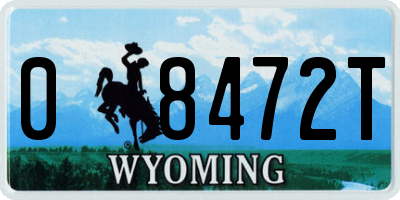 WY license plate 08472T
