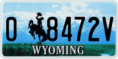 WY license plate 08472V