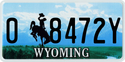 WY license plate 08472Y