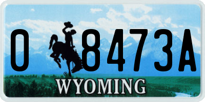 WY license plate 08473A