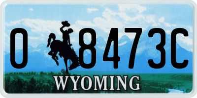 WY license plate 08473C