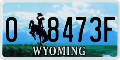 WY license plate 08473F