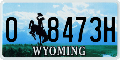 WY license plate 08473H