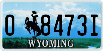 WY license plate 08473I