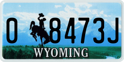 WY license plate 08473J