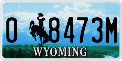 WY license plate 08473M