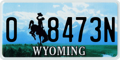WY license plate 08473N