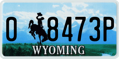 WY license plate 08473P