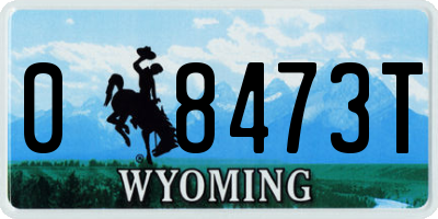 WY license plate 08473T