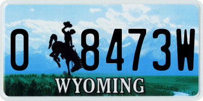 WY license plate 08473W