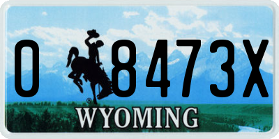 WY license plate 08473X