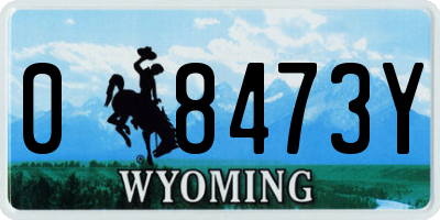 WY license plate 08473Y