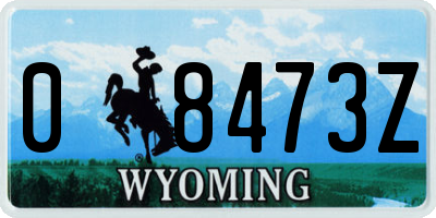 WY license plate 08473Z