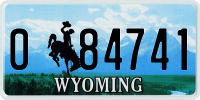 WY license plate 084741