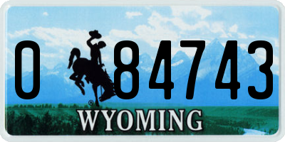 WY license plate 084743