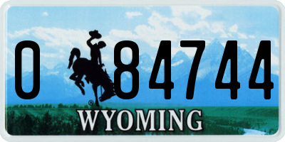 WY license plate 084744