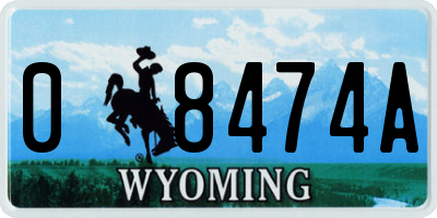 WY license plate 08474A