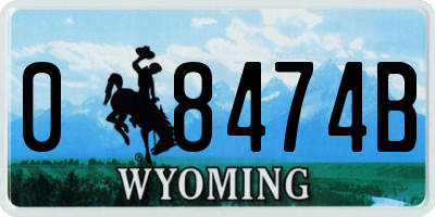 WY license plate 08474B
