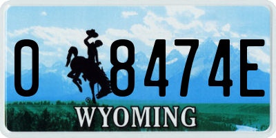 WY license plate 08474E