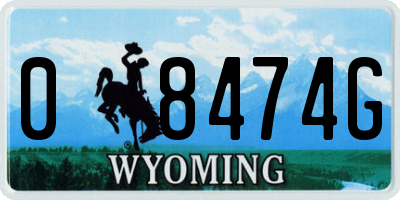 WY license plate 08474G