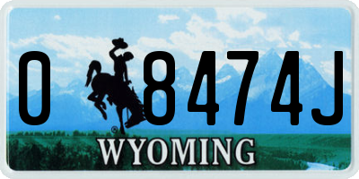 WY license plate 08474J