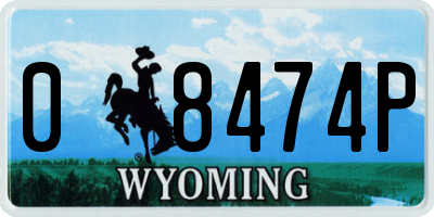WY license plate 08474P