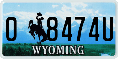 WY license plate 08474U