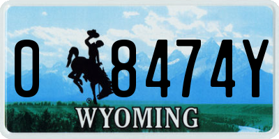 WY license plate 08474Y