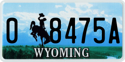 WY license plate 08475A