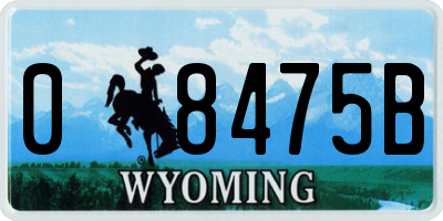 WY license plate 08475B