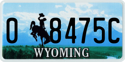 WY license plate 08475C