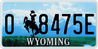 WY license plate 08475E
