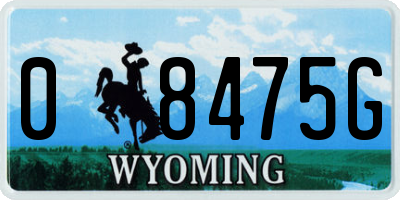 WY license plate 08475G