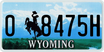 WY license plate 08475H