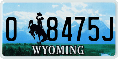 WY license plate 08475J