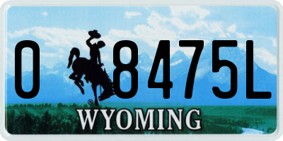 WY license plate 08475L