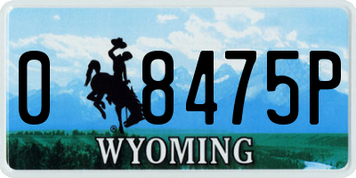 WY license plate 08475P