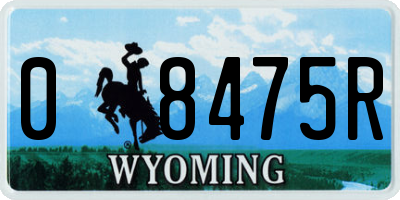 WY license plate 08475R