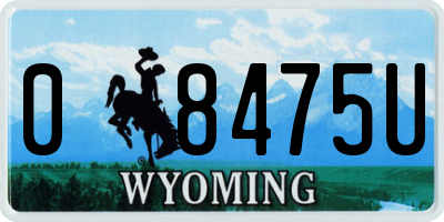 WY license plate 08475U