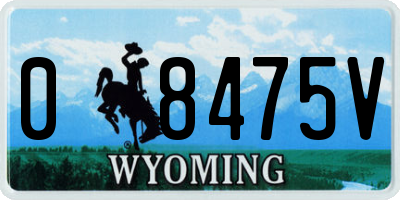WY license plate 08475V