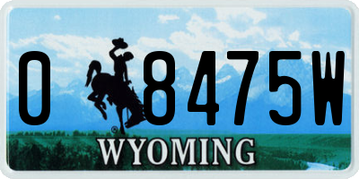 WY license plate 08475W